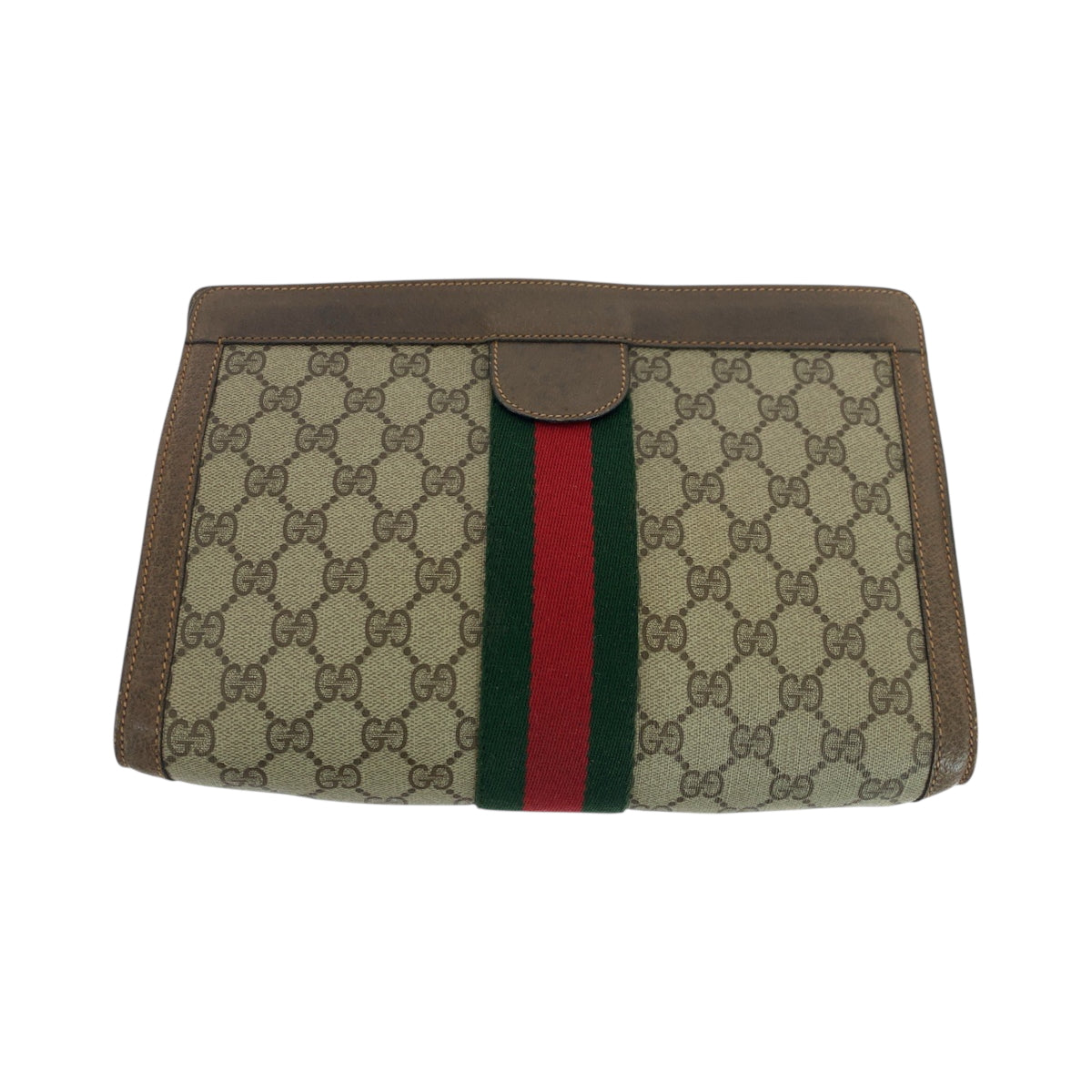 GUCCI Clutch bag 89 01 002 GG Supreme Canvas Beige Brown Red Green Clutch bag business bag Old Gucci Shelly Line Women