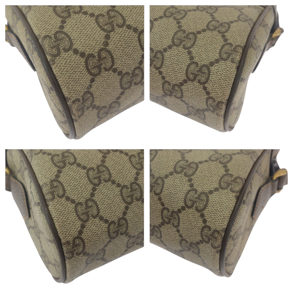 GUCCI Shoulder Bag 72 001 4071 GG Supreme canvas, leather Beige Brown Gold Metal Crossbody Shoulder Bag Old Gucci Shelly Line Women