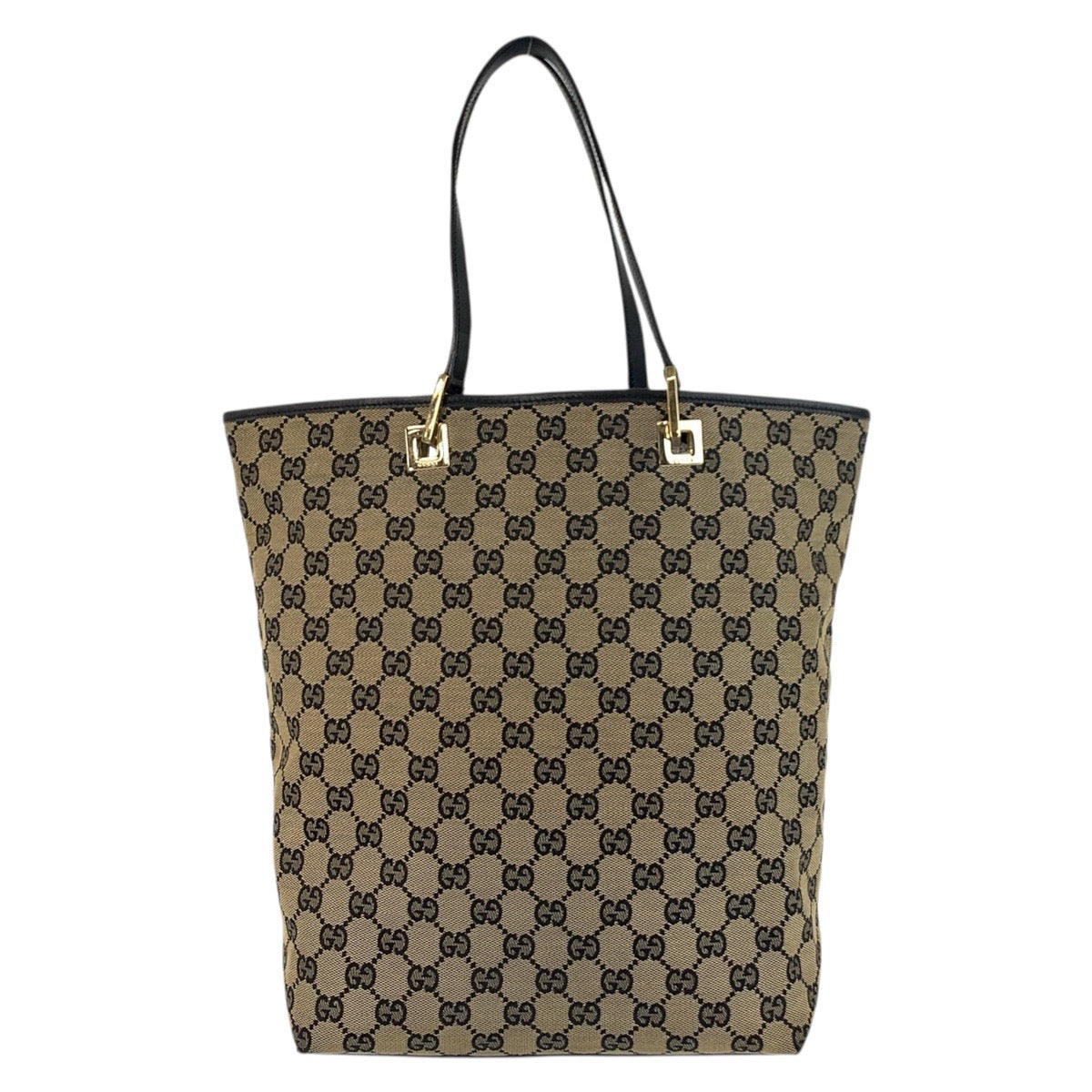 GUCCI Tote Bag 002 1098 GG canvas, leather Beige Black Gold Metal Tote Bag Shoulder Bag Women