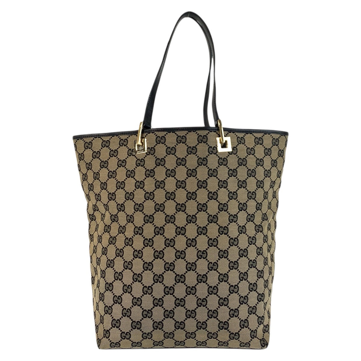 GUCCI Tote Bag 002 1098 GG canvas, leather Beige Black Gold Metal Tote Bag Shoulder Bag Women