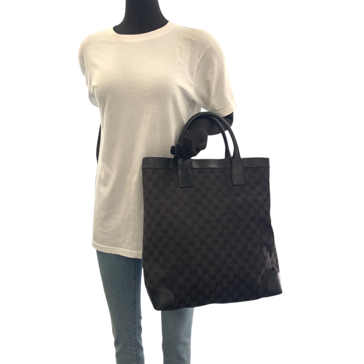 GUCCI Tote Bag 002 1141 GG canvas black Tote Bag Shoulder Bag Women