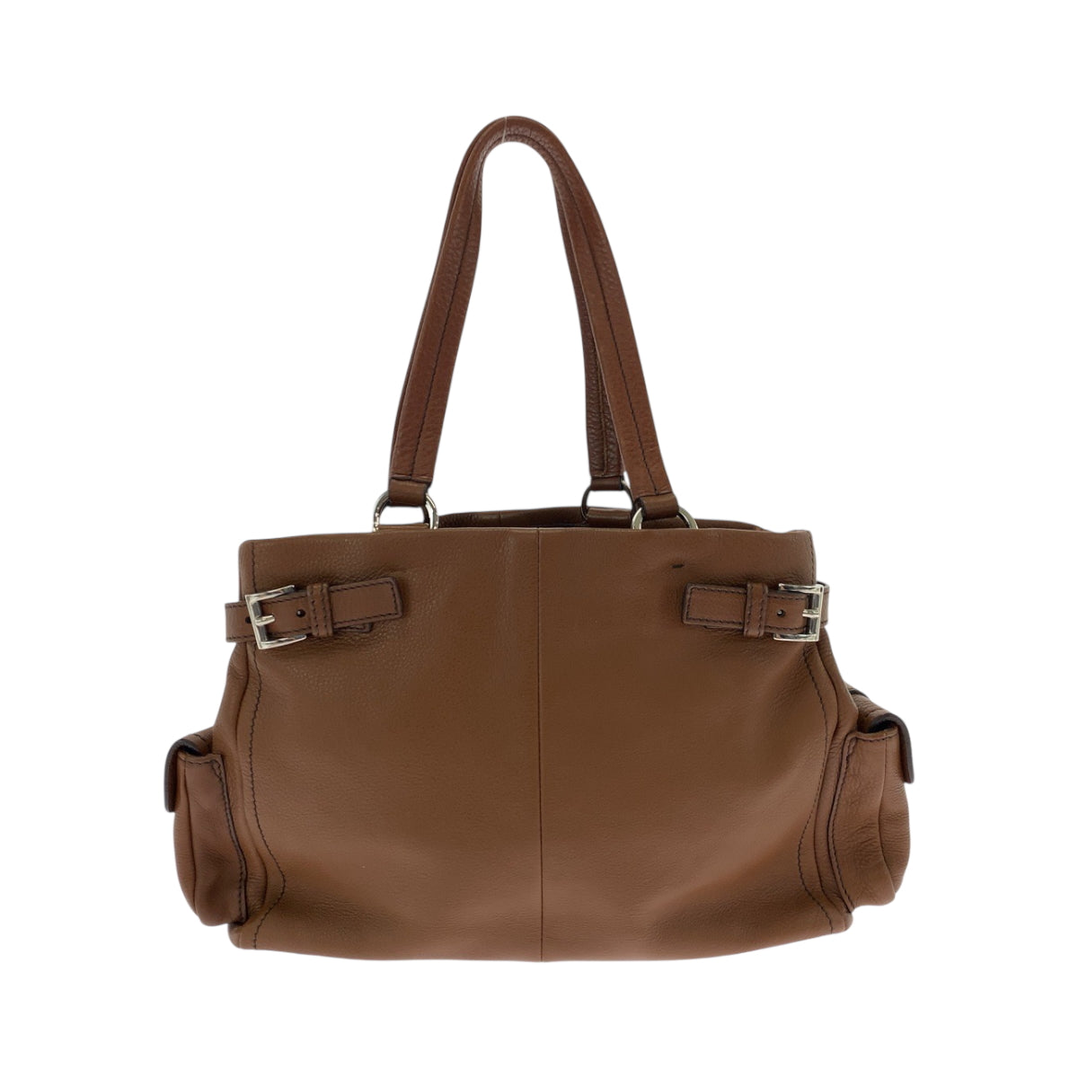 PRADA Tote Bag BR3250 leather Brown Silver Metal Tote Bag Shoulder Bag Vitterodino Triangle With logo Women
