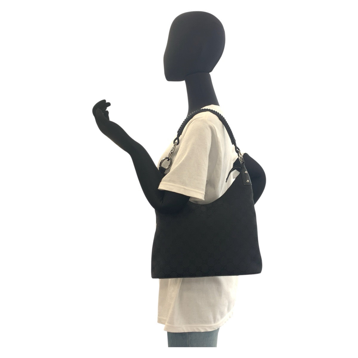 GUCCI Shoulder Bag 115003 GG canvas black Women