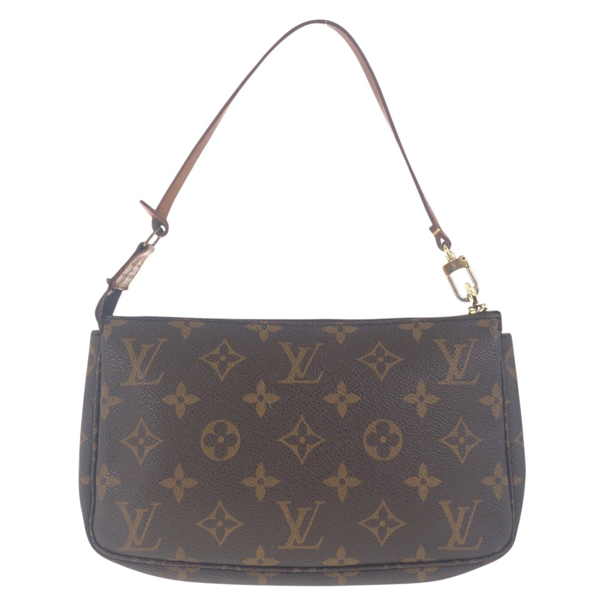 LOUIS VUITTON Handbag PVC Brown Gold Metal Handbag accessory pouch Monogram Pochette Accessoires Women