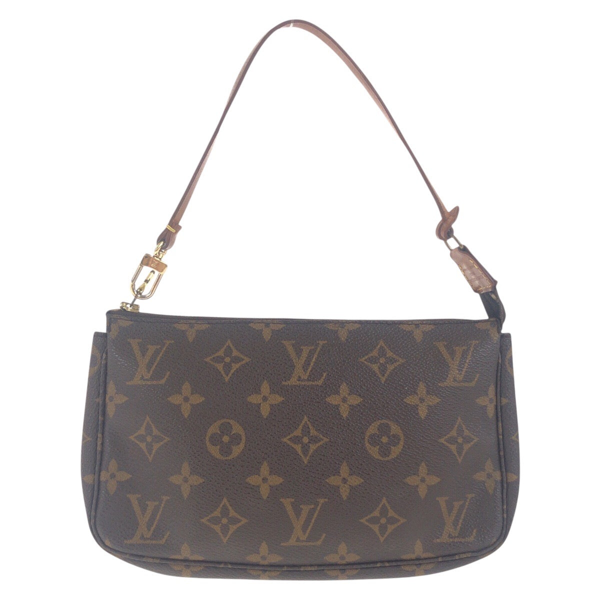 LOUIS VUITTON Handbag PVC Brown Gold Metal Handbag accessory pouch Monogram Pochette Accessoires Women