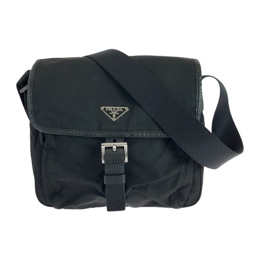 PRADA Shoulder Bag BT0173 Nylon Black SilverMetal Test Triangle With logo