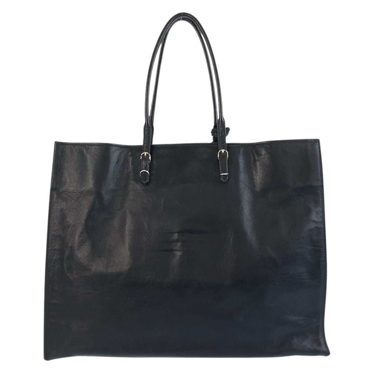 BALENCIAGA Tote Bag 236701 leather Black SilverMetal paper