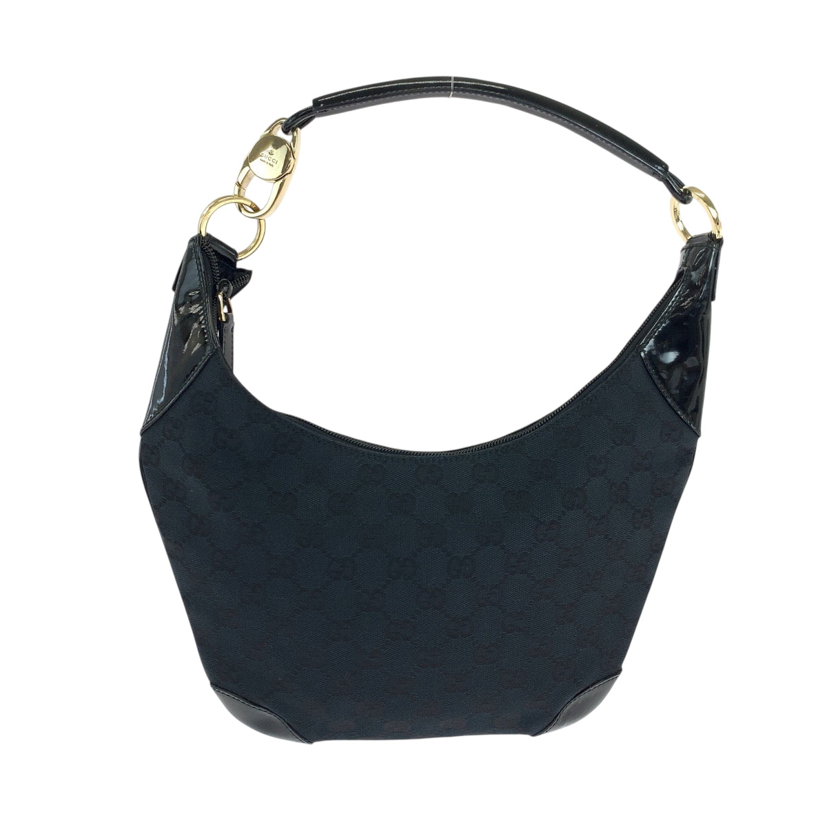 GUCCI Shoulder Bag 001 4158 GG canvas, patent leather black Shoulder Bag Shoulder Bag Women