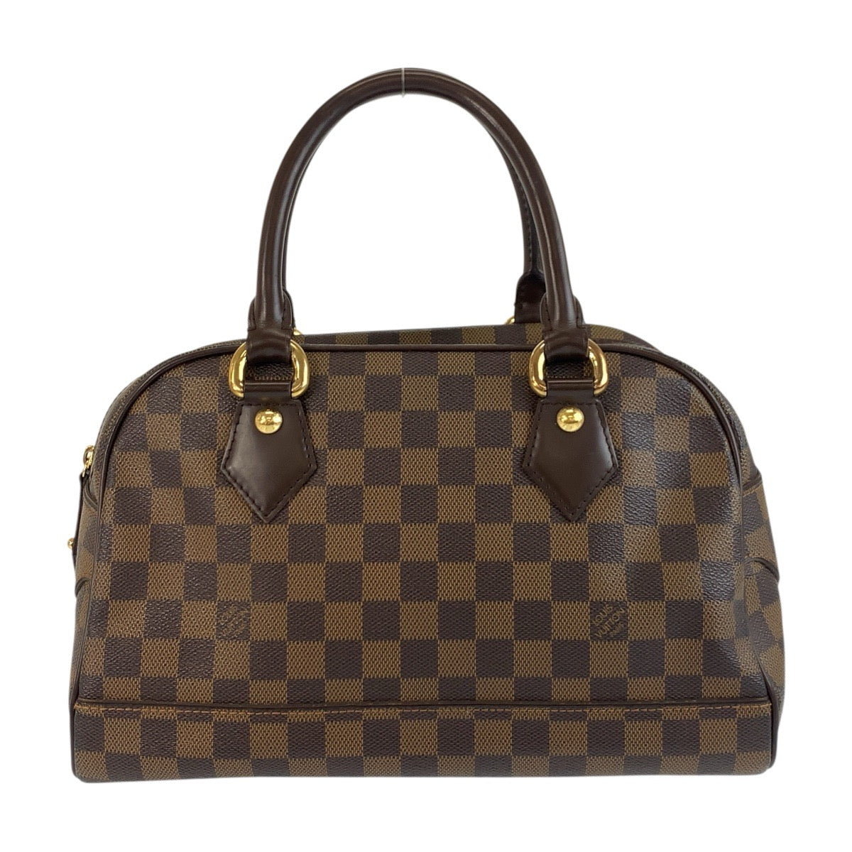 LOUIS VUITTON Handbag PVC Brown Gold Metal Damier Duomo
