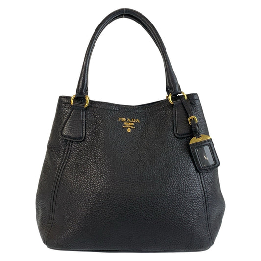 PRADA Tote Bag leather Black GoldMetal Vitterodino