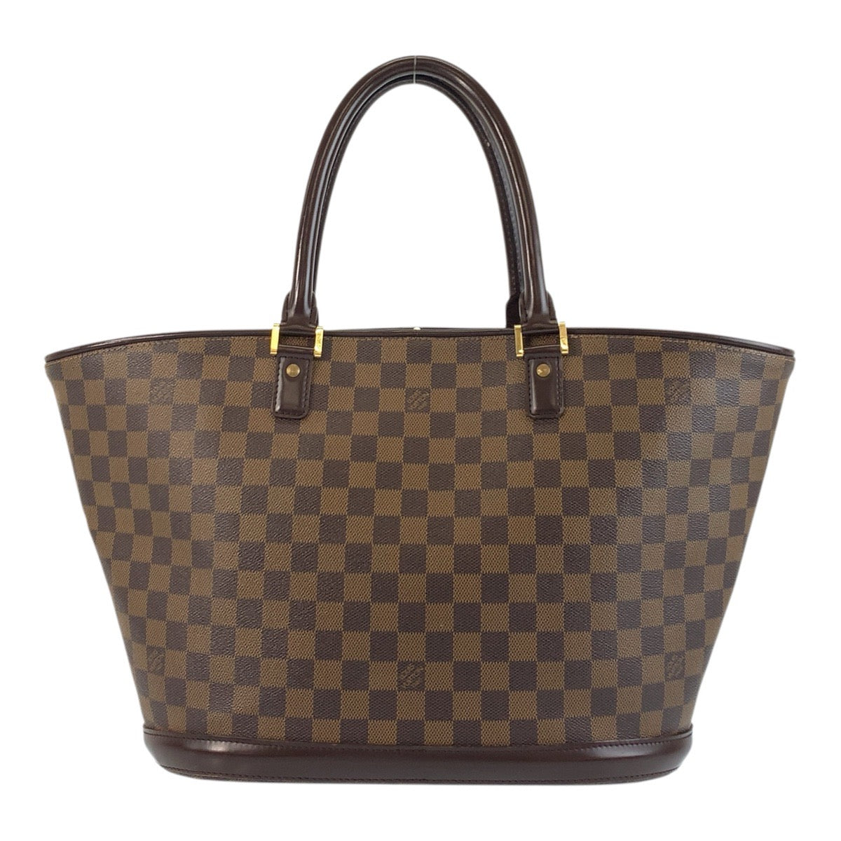 LOUIS VUITTON Tote Bag PVC Brown Gold Metal Damier Manosque GM