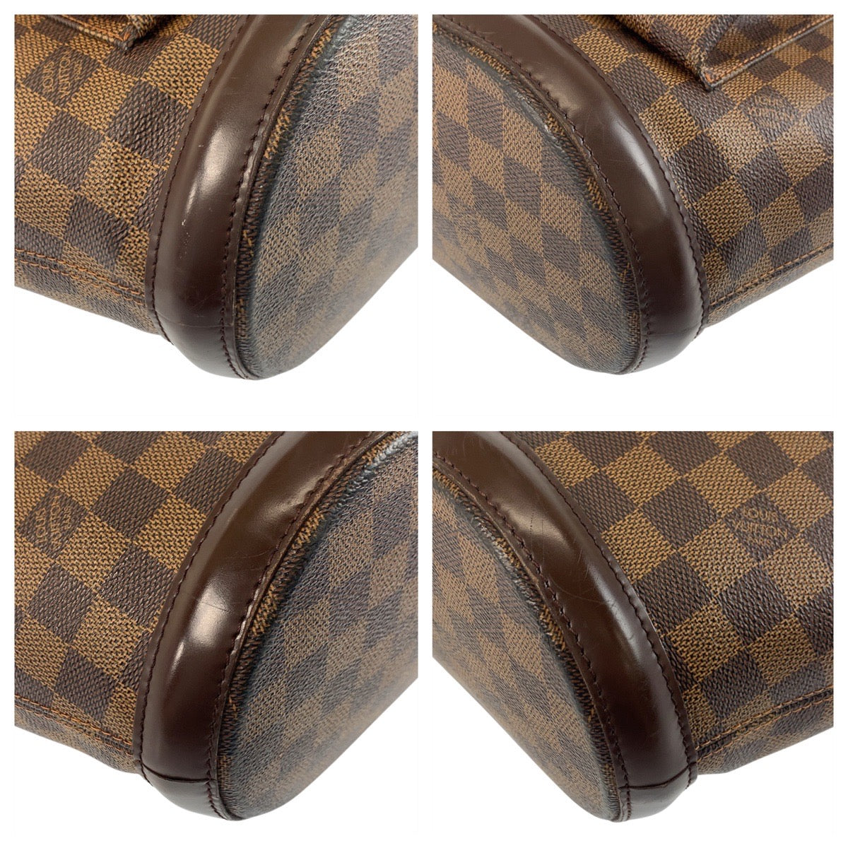 LOUIS VUITTON Tote Bag PVC Brown Gold Metal Damier Manosque GM