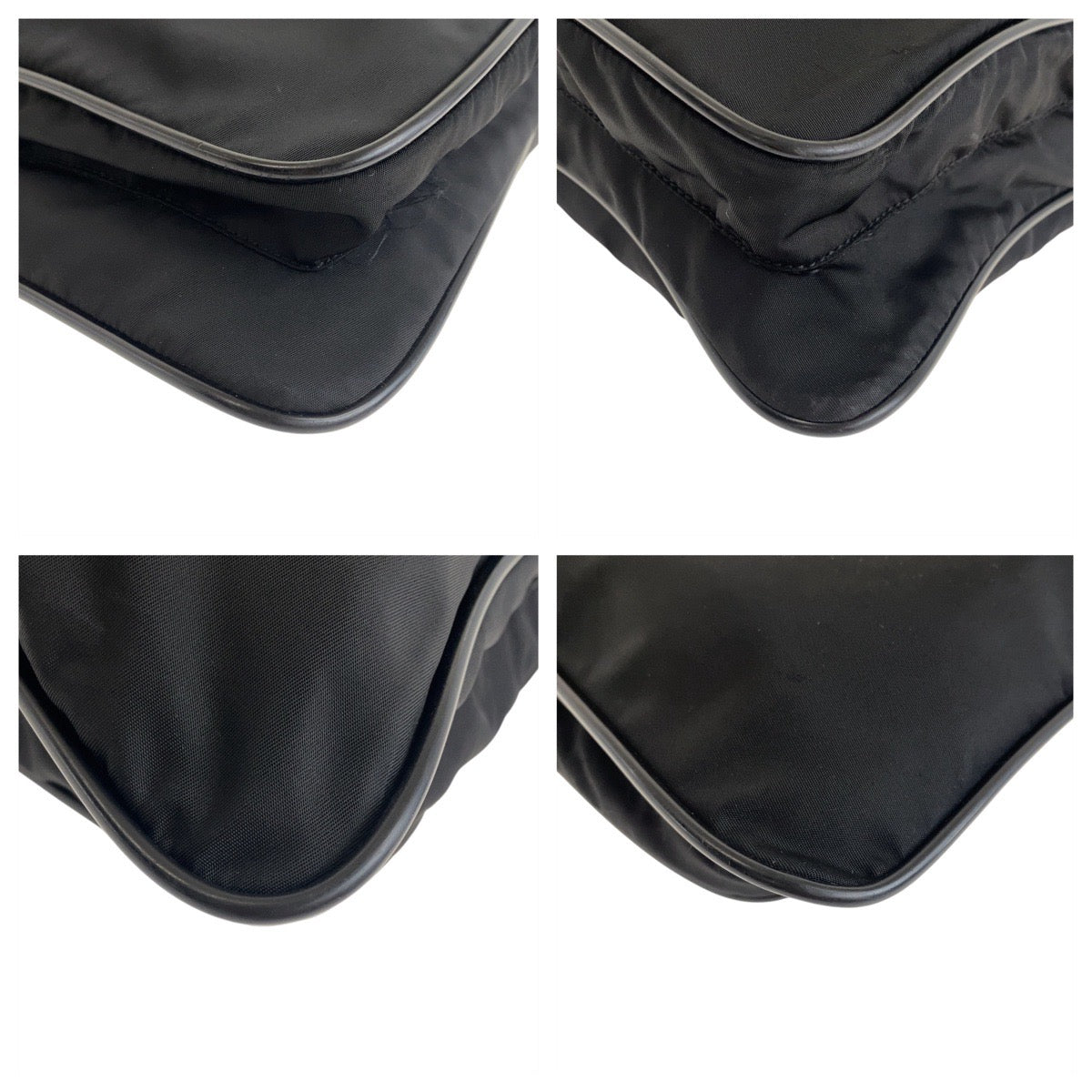 PRADA Shoulder Bag Nylon Black SilverMetal Test Triangle With logo - Style 12