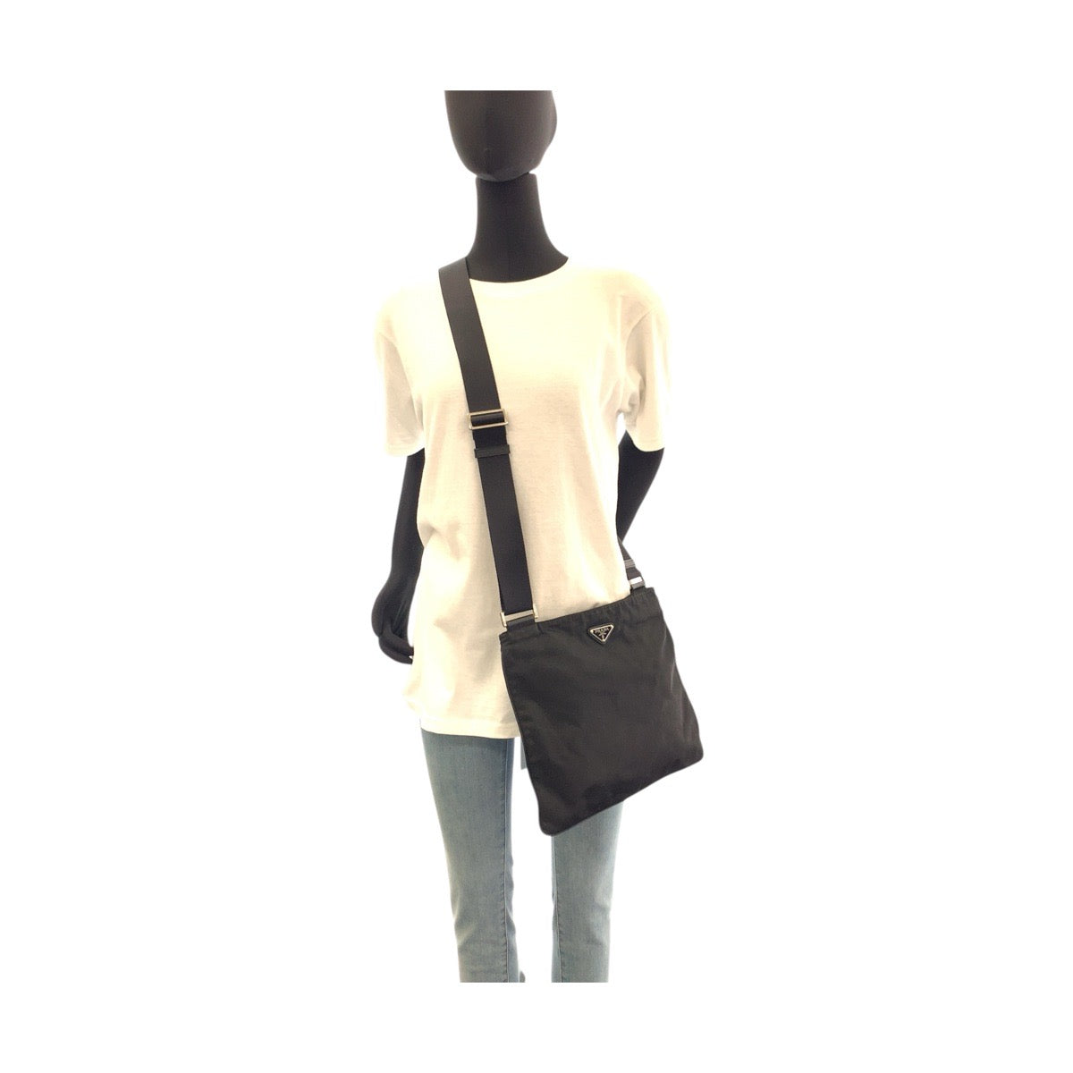 PRADA Shoulder Bag Nylon black Test Triangle With logo - Style 8