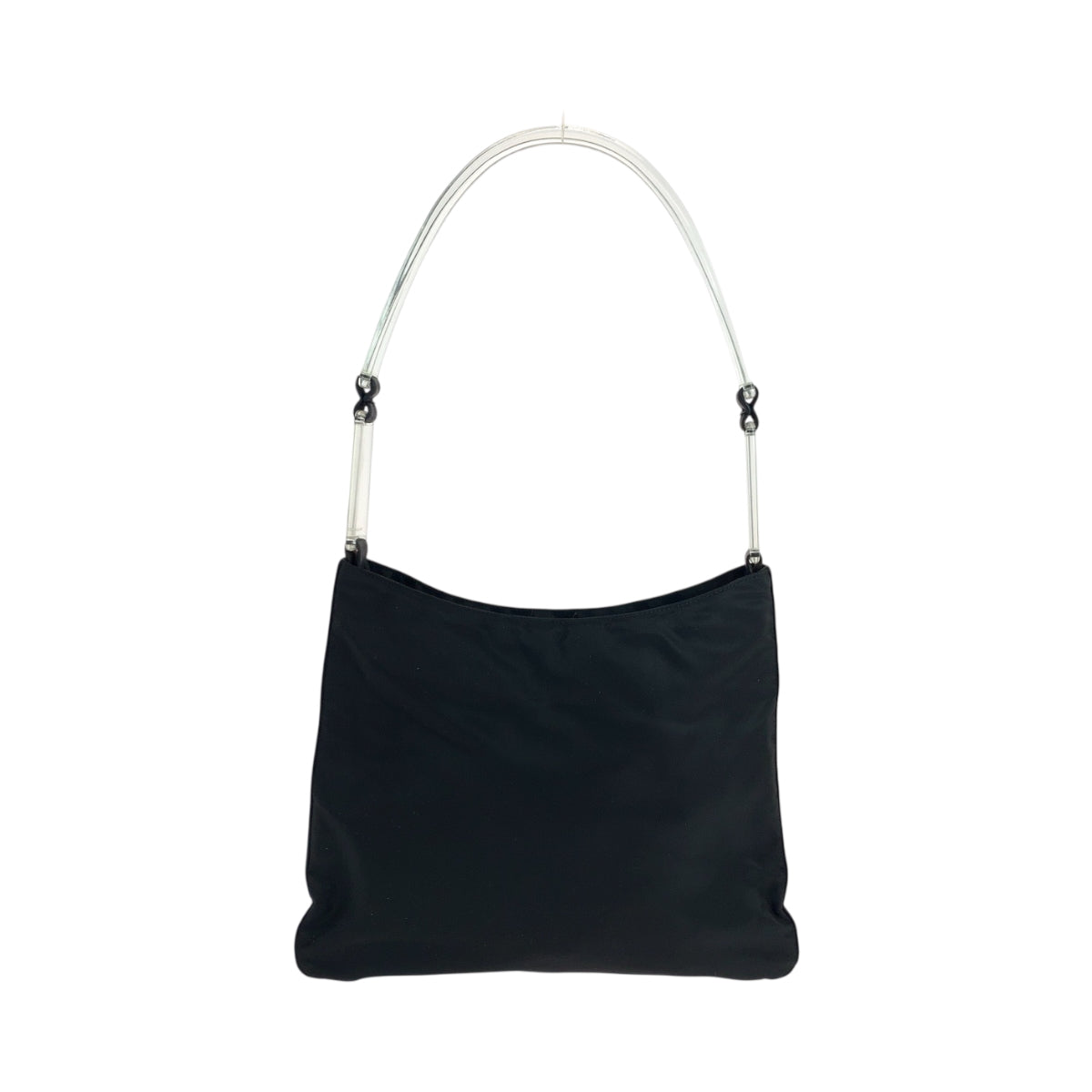 PRADA Shoulder Bag Nylon, Plastic Black Silver Metal Shoulder Bag Shoulder Bag Test Triangle With logo Women