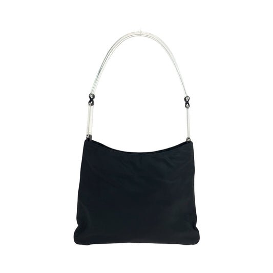 PRADA Shoulder Bag Nylon, Plastic Black Silver Metal Shoulder Bag Shoulder Bag Test Triangle With logo Women