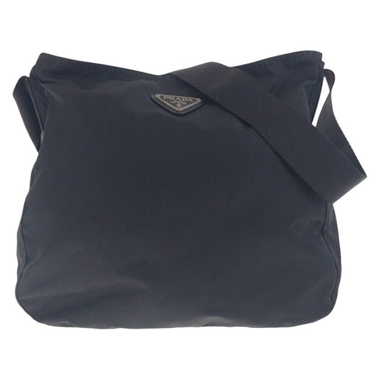 PRADA Shoulder Bag Nylon Black SilverMetal Shoulder Bag Body Bag Test Triangle With logo Women