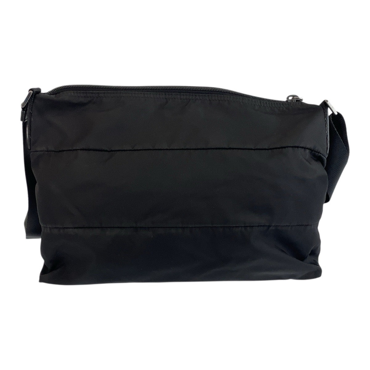 PRADA Shoulder Bag Nylon Black Silver Metal Test Triangle With logo - Style 3