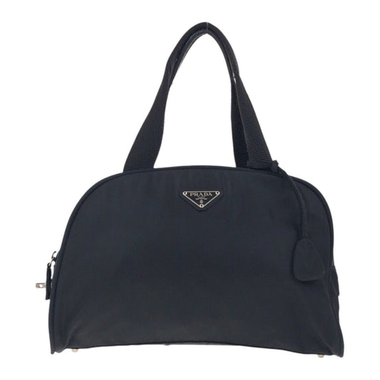 PRADA Tote Bag Nylon Black SilverMetal Test Triangle With logo