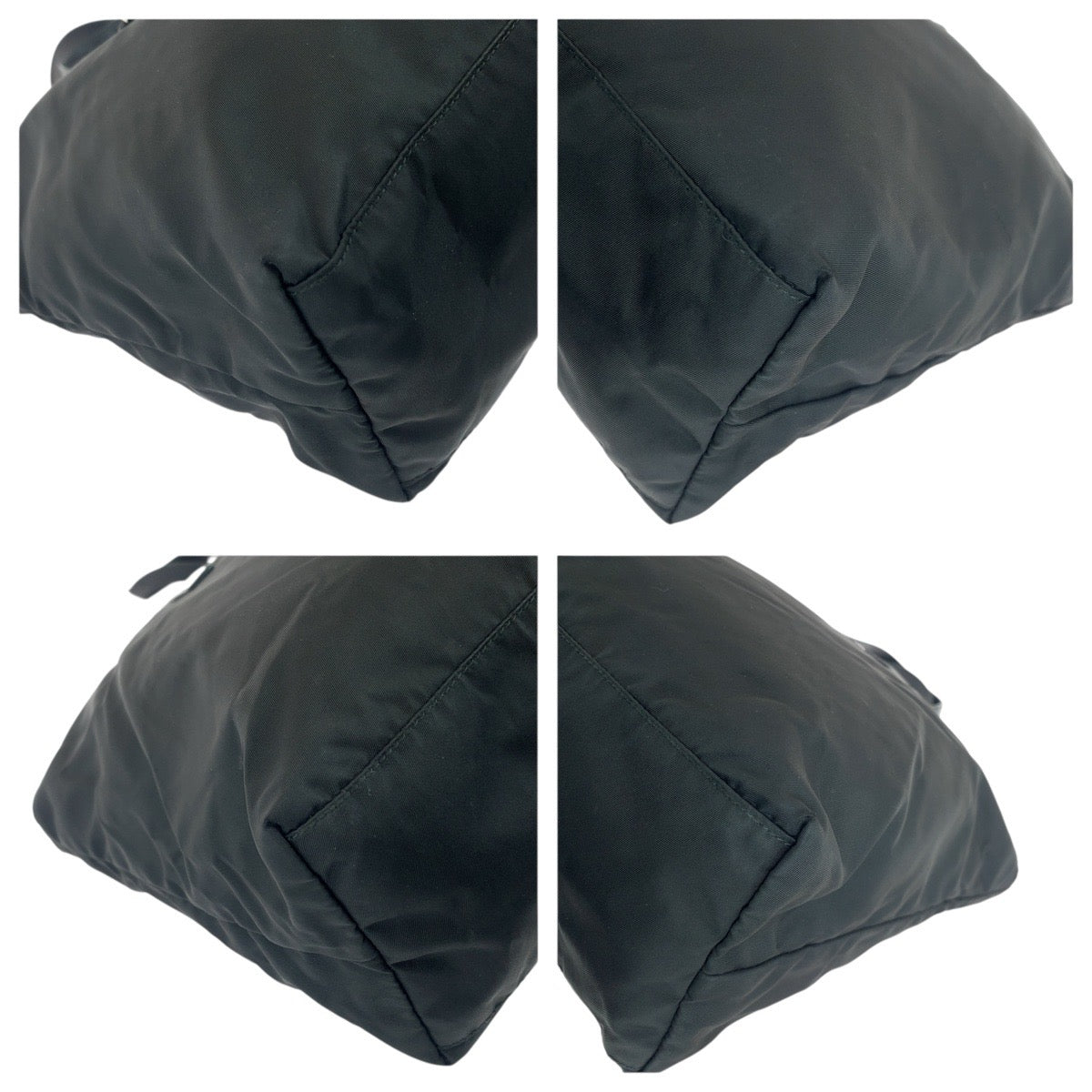 PRADA Tote Bag Nylon Black SilverMetal Test Triangle With logo - Style 10