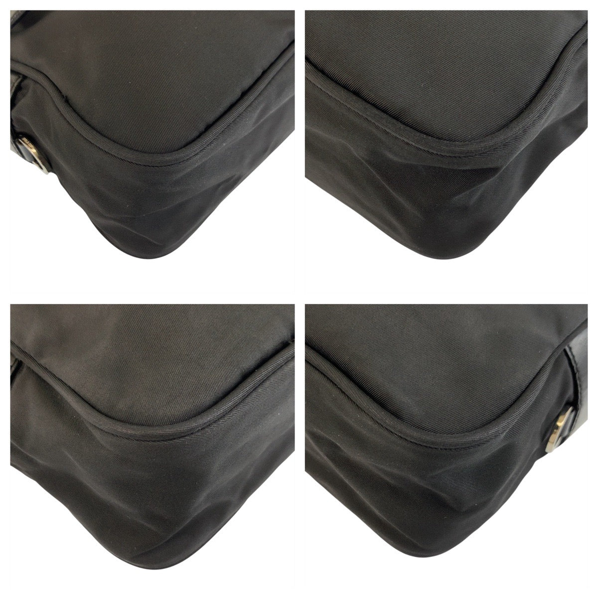 PRADA Shoulder Bag Nylon Black Silver Metal Test Triangle With logo - Style 4