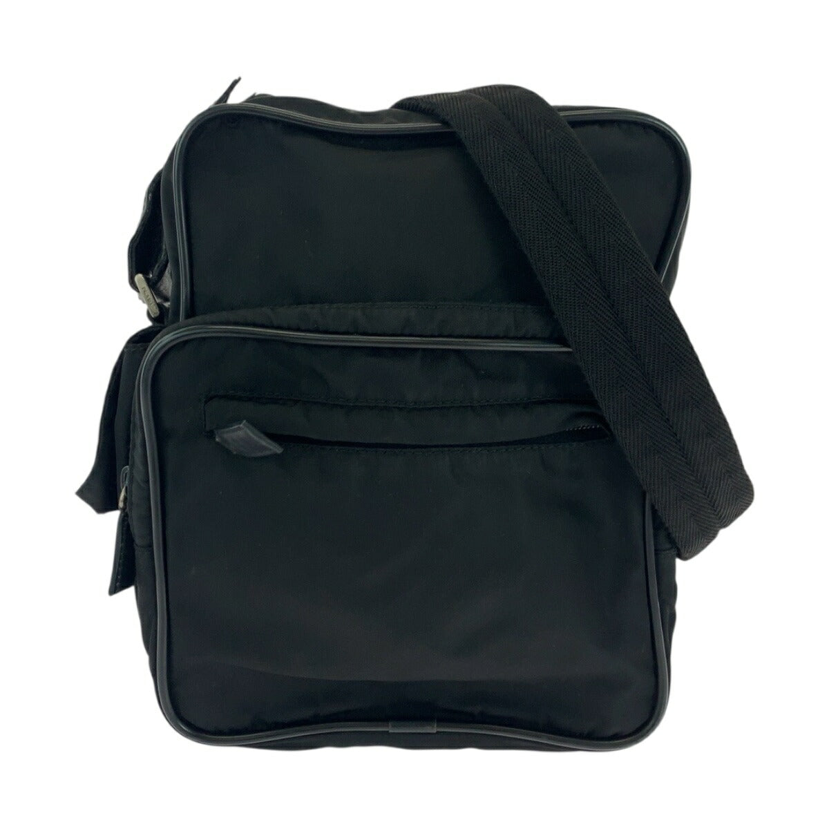 Prada Tessuto Triangle Logo Plate Nylon Shoulder Bag