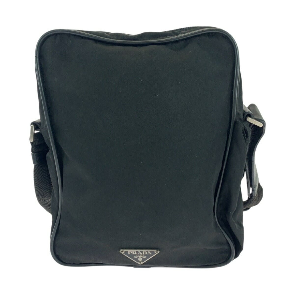Prada Tessuto Triangle Logo Plate Nylon Shoulder Bag
