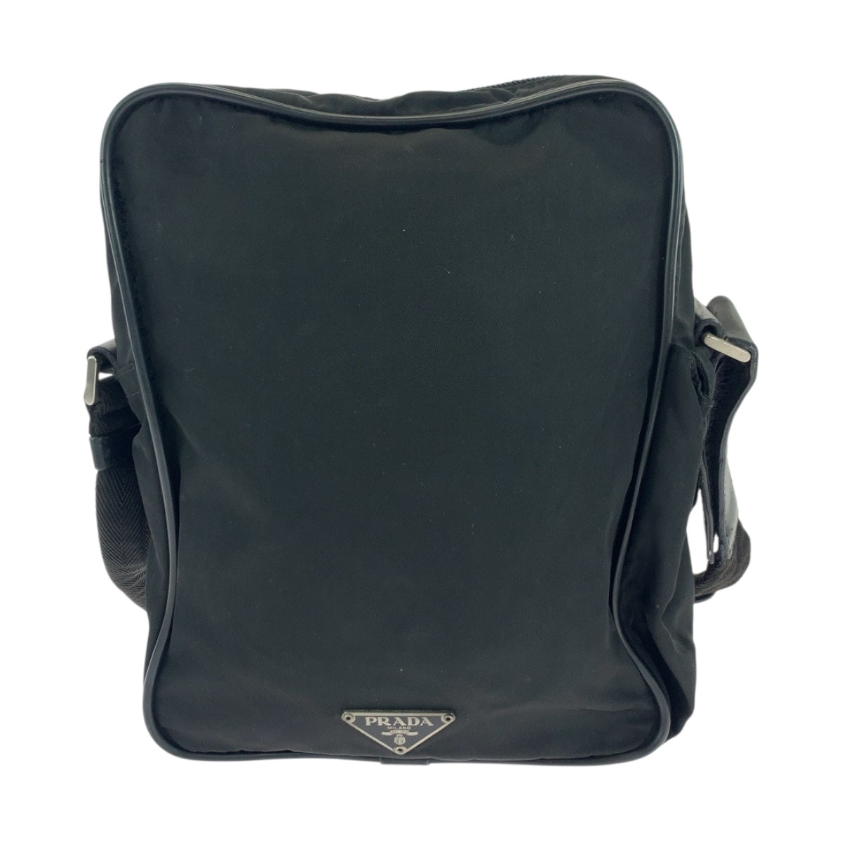 PRADA Shoulder Bag Nylon Black Silver Metal Test Triangle With logo - Style 5