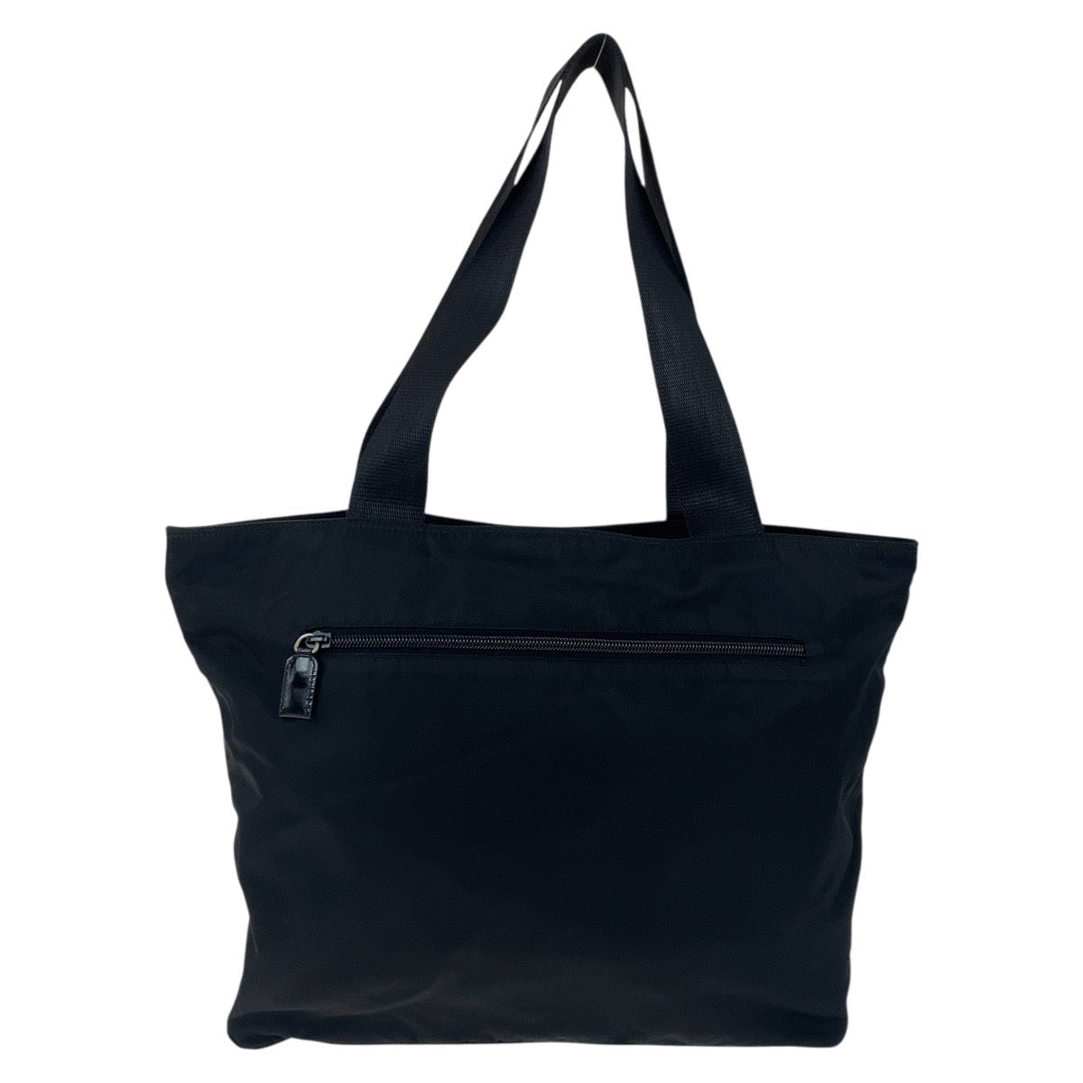 PRADA Tote Bag Nylon Black SilverMetal Tote Bag Shoulder Bag Test Triangle With logo Women