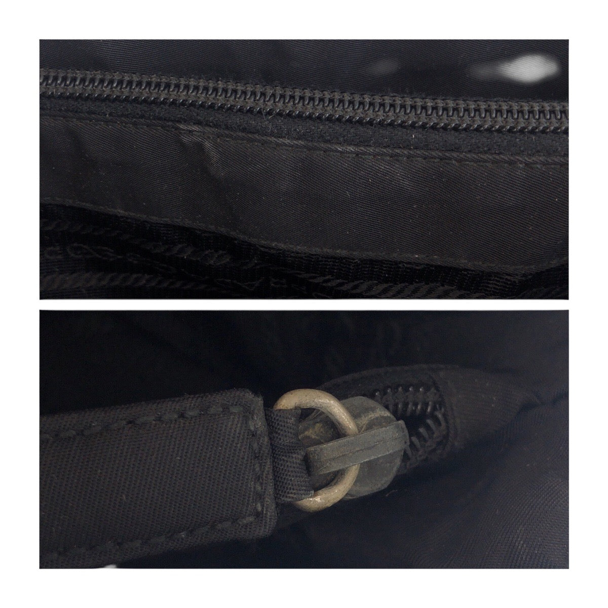 PRADA Tote Bag Nylon Black SilverMetal Test Triangle With logo - Style 11