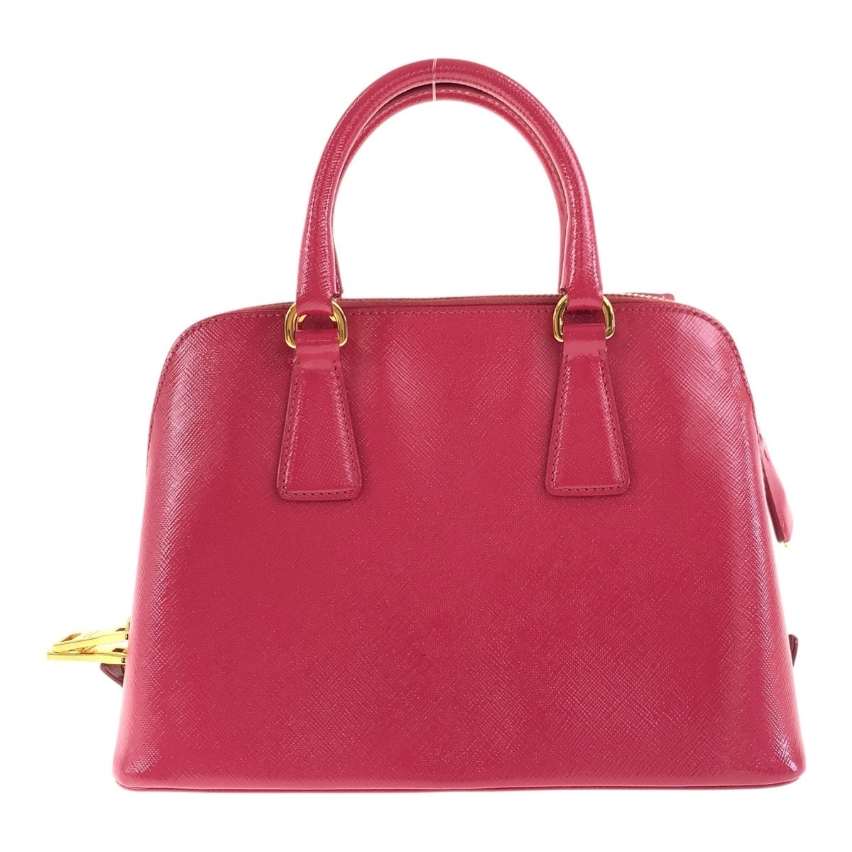 PRADA Shoulder Bag BL0838 leather Pink Gold Metal Safiano Triangle With logo