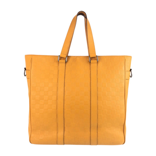LOUIS VUITTON Tote Bag leather Solar SilverMetal Damier Anfini
