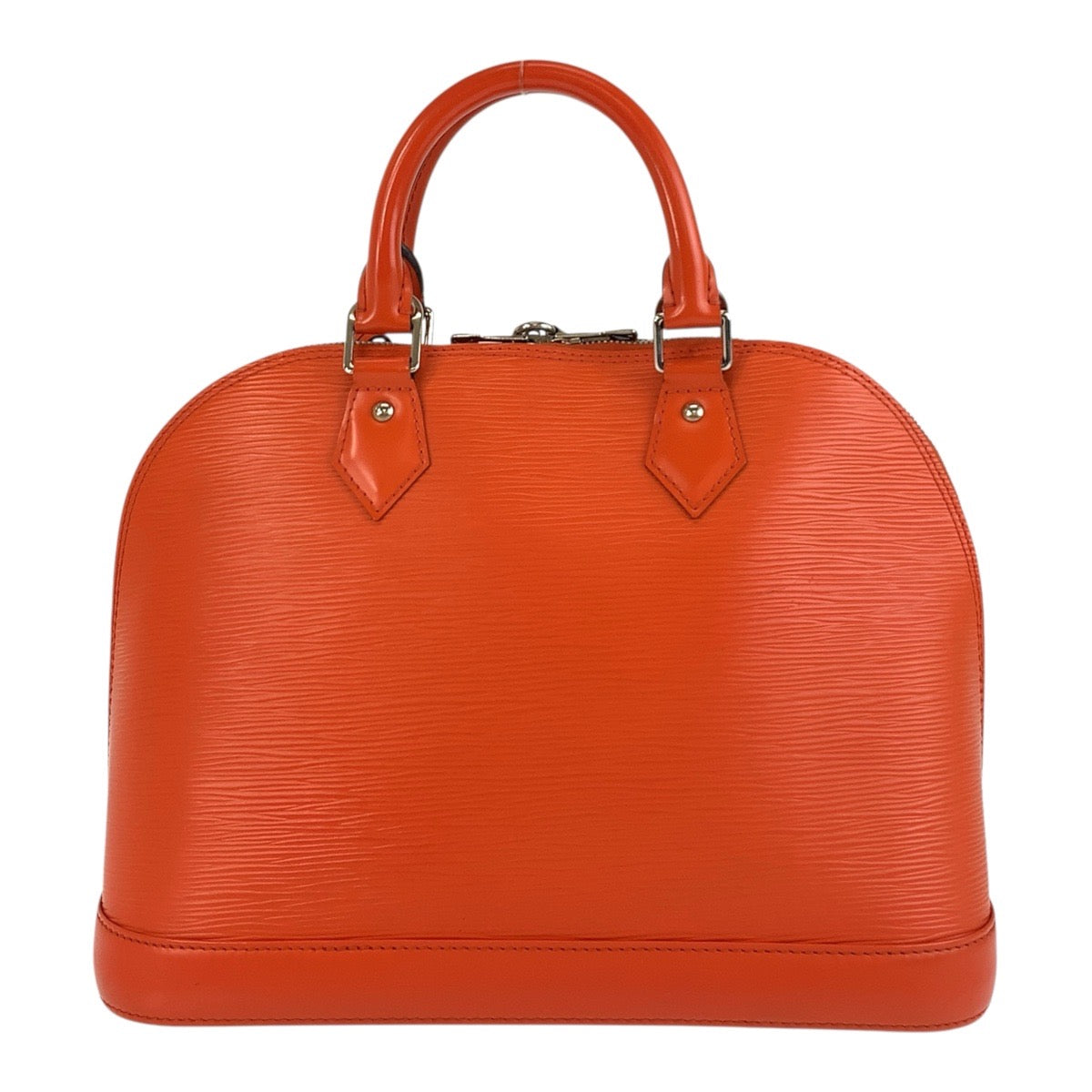 LOUIS VUITTON Handbag leather Pimon Orange Silver Metal Epi Alma PM