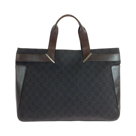 GUCCI Tote Bag 73982 GG canvas Dark Brown SilverMetal