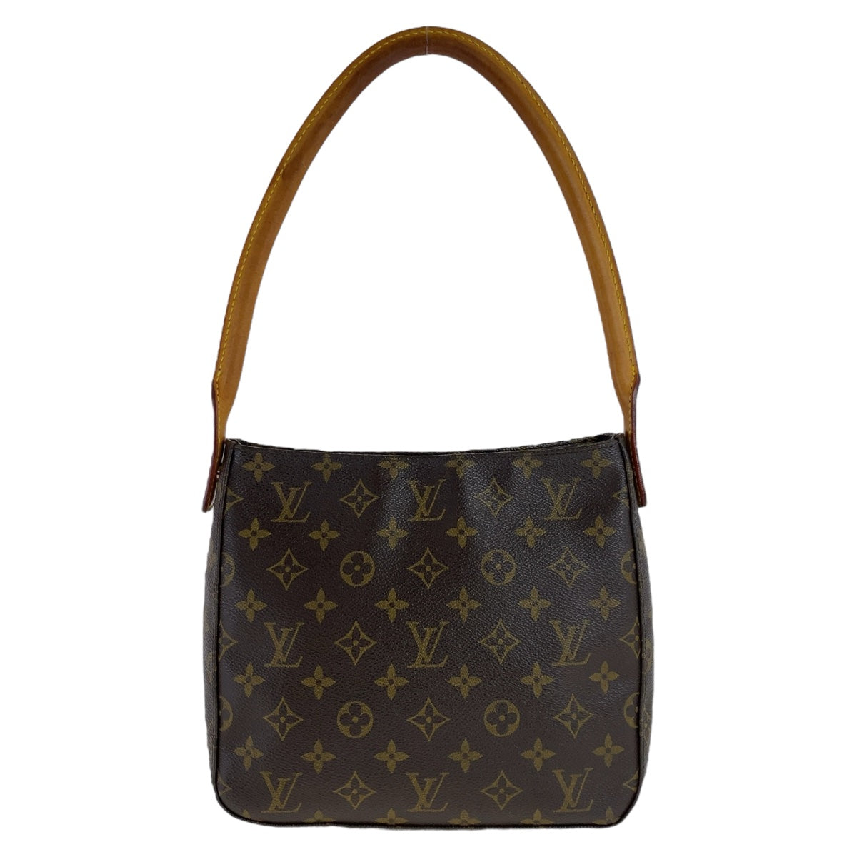 LOUIS VUITTON Shoulder Bag PVC Brown Gold Metal Monogram LoopingMM