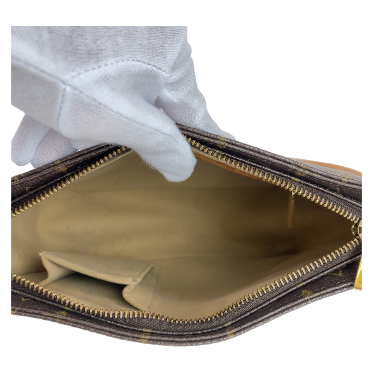 LOUIS VUITTON Shoulder Bag PVC Brown Gold Metal Monogram LoopingMM
