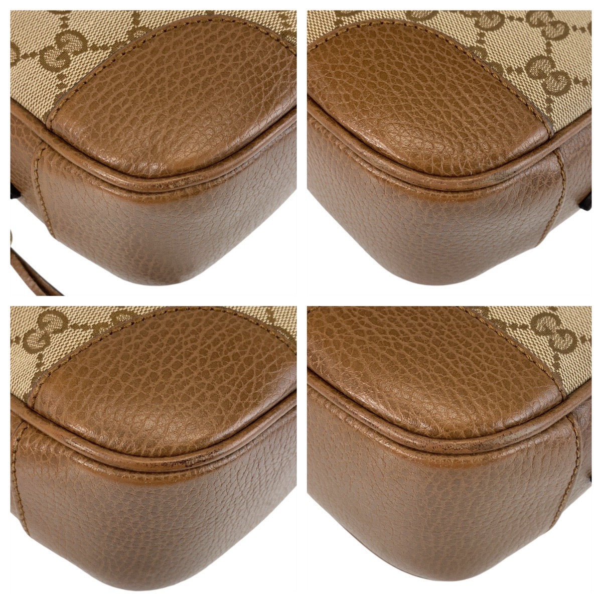 GUCCI Shoulder Bag 449413 GG canvas Brown Gold Metal