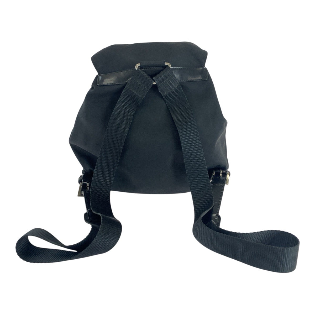 PRADA Backpack Nylon Black SilverMetal Test Triangle With logo - Style 3