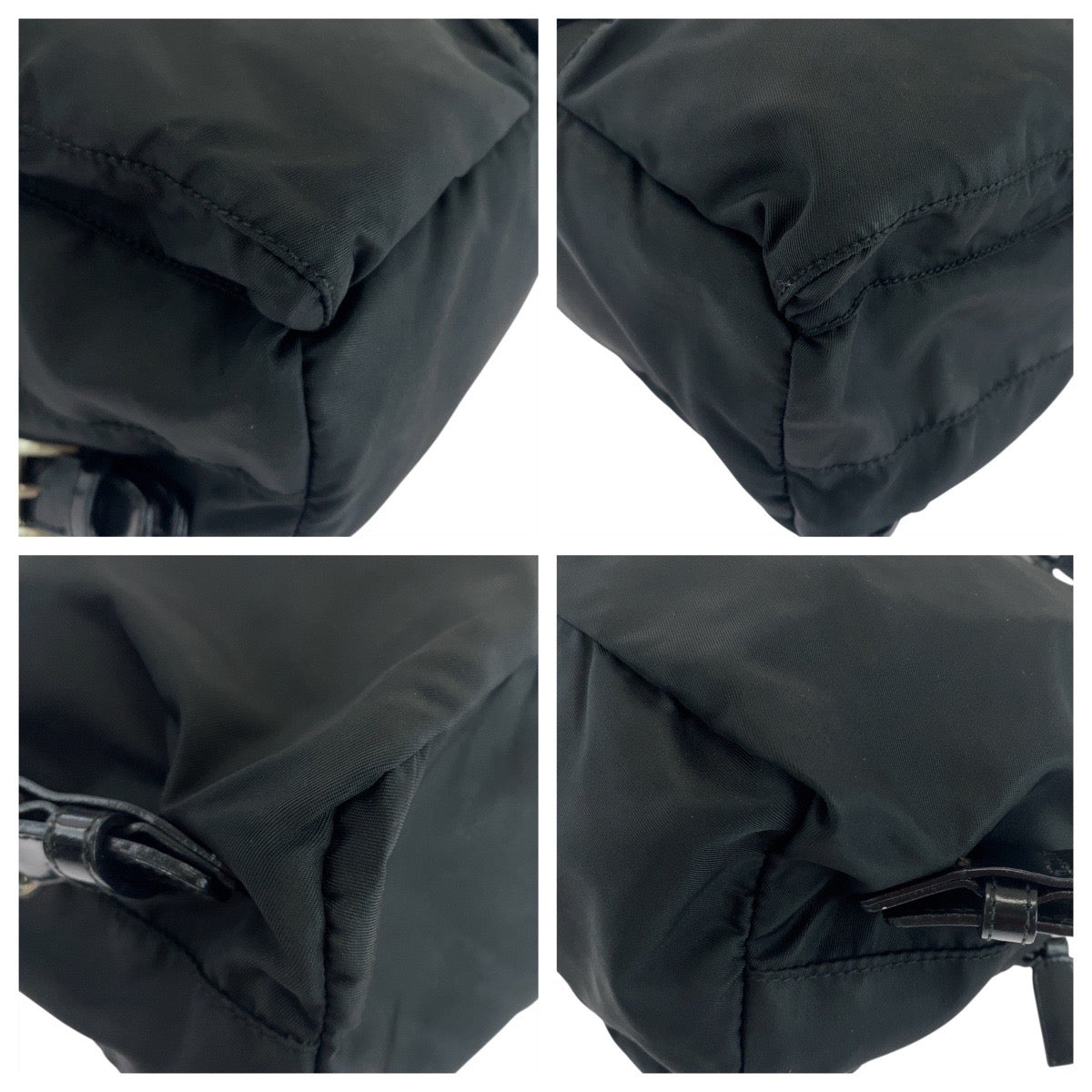 PRADA Backpack Nylon Black SilverMetal Test Triangle With logo - Style 3