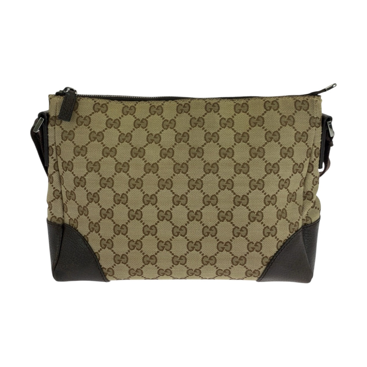 GUCCI Shoulder Bag 114273 GG canvas Beige Brown SilverMetal