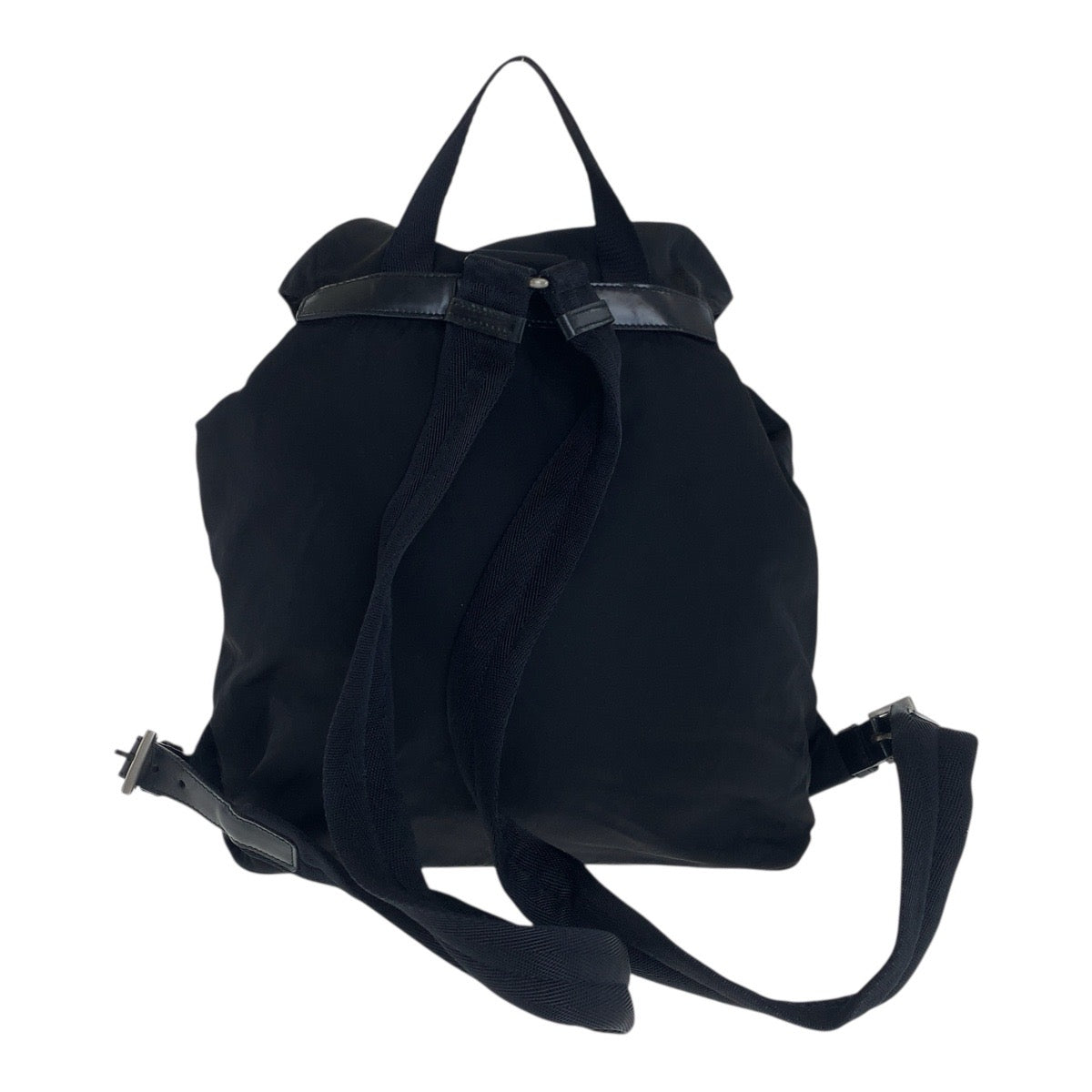 PRADA Backpack Nylon Black SilverMetal Test Triangle With logo - Style 4