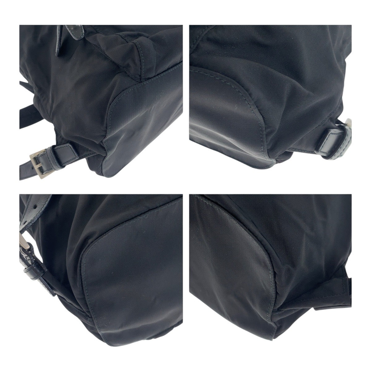 PRADA Backpack Nylon Black SilverMetal Test Triangle With logo - Style 4