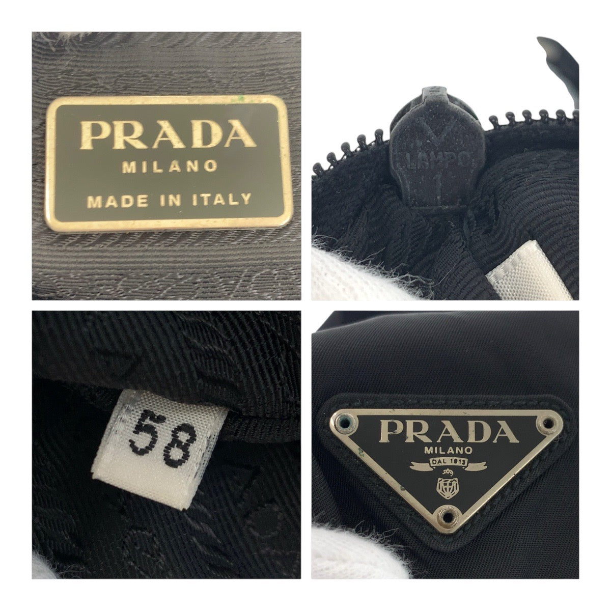 PRADA Backpack Nylon Black SilverMetal Test Triangle With logo - Style 4