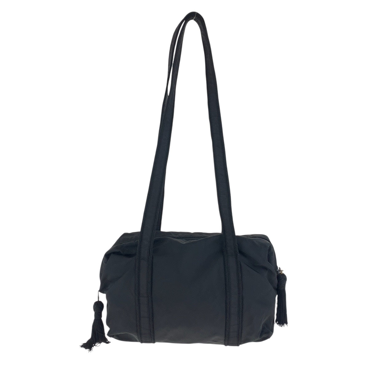 PRADA Shoulder Bag Nylon Black SilverMetal Test logo