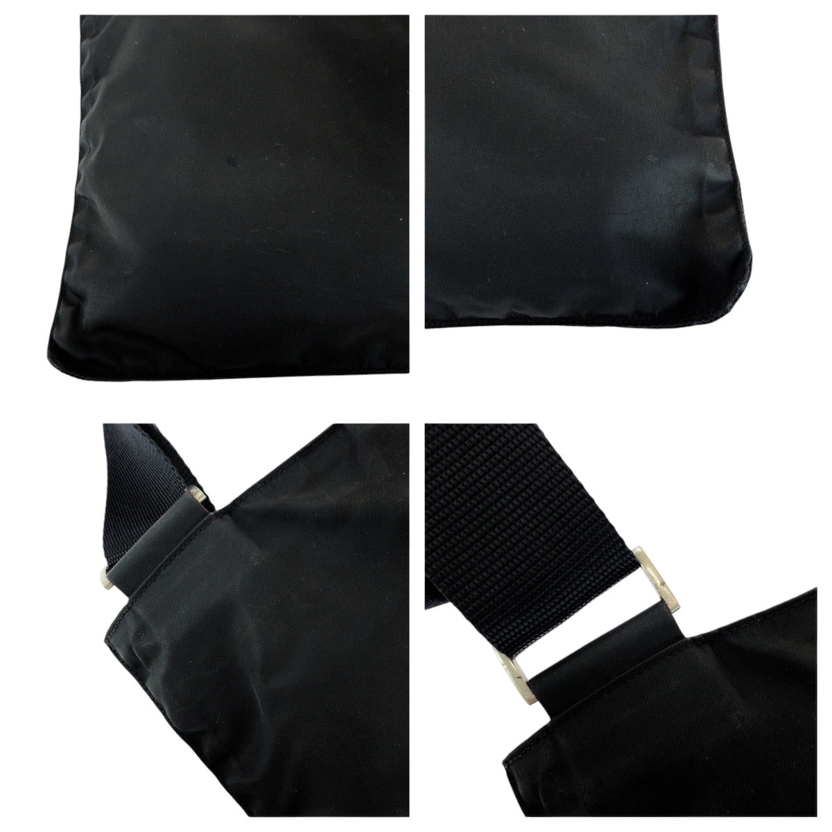 PRADA Shoulder Bag Nylon Black SilverMetal Test Triangle With logo - Style 13