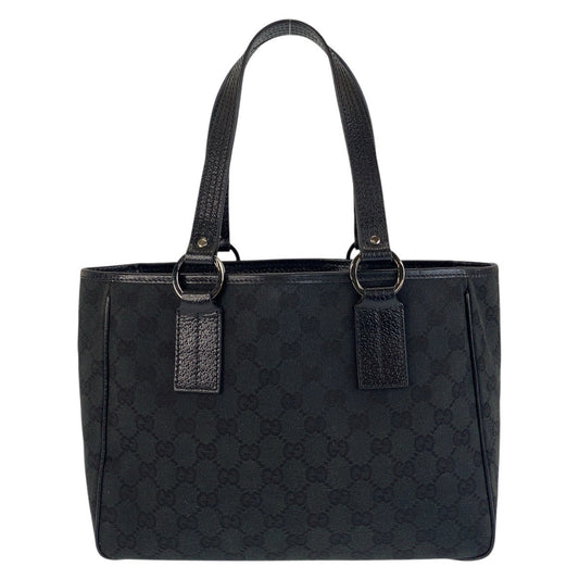 GUCCI Tote Bag 113019 GG canvas Black SilverMetal
