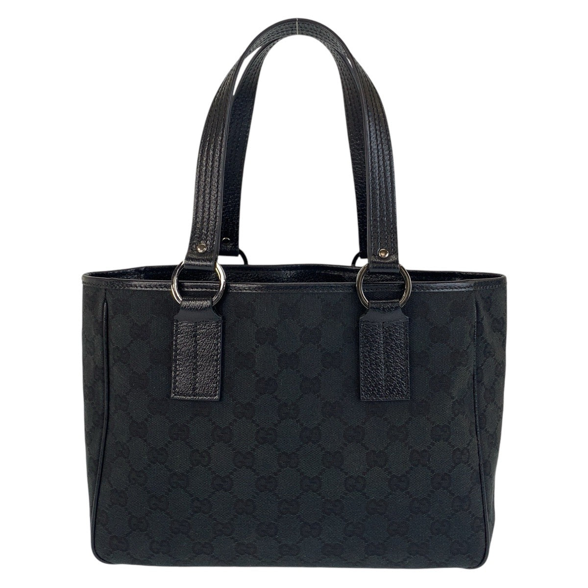 GUCCI Tote Bag 113019 GG canvas Black SilverMetal