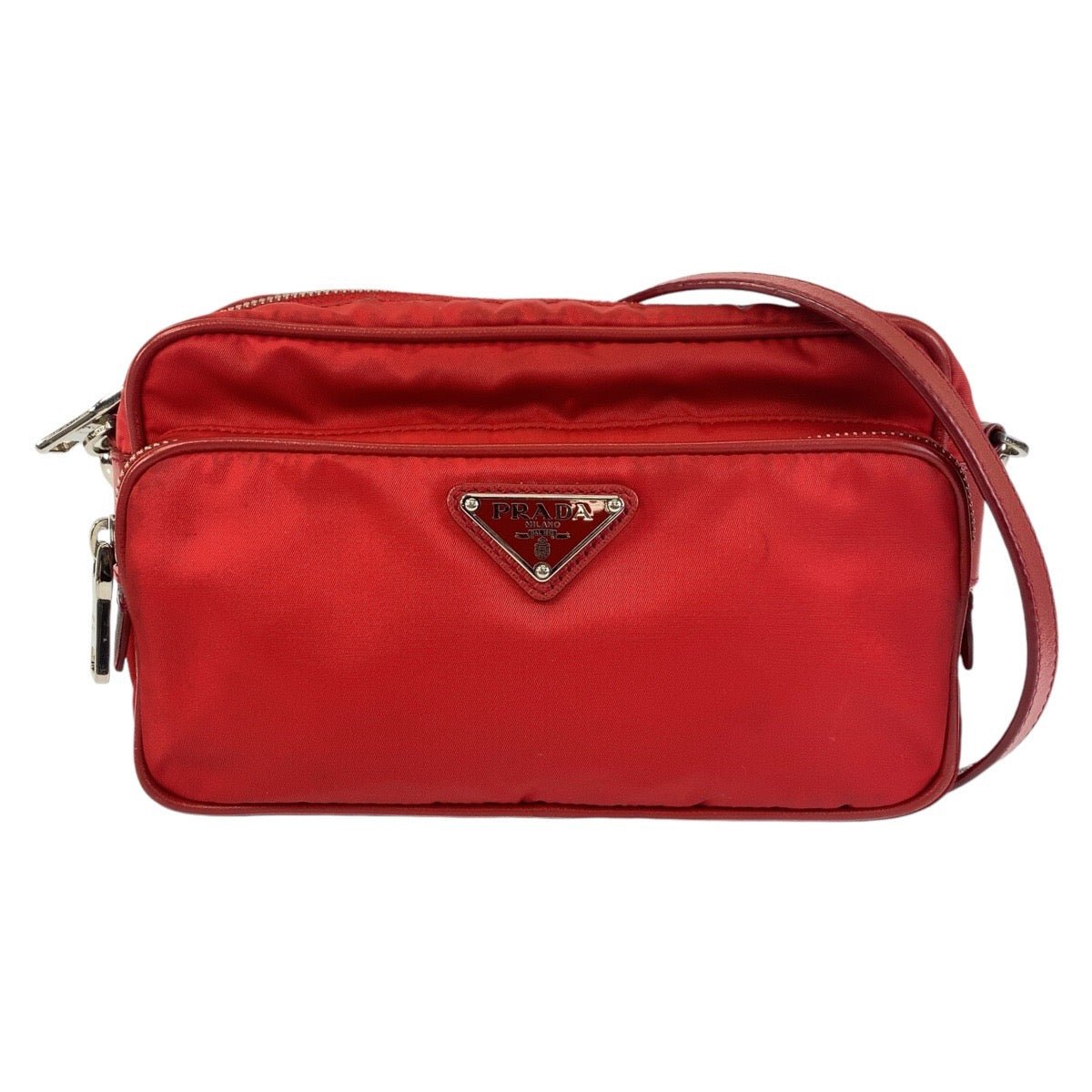 Prada Tessuto Saffiano Nylon Leather Shoulder Bag