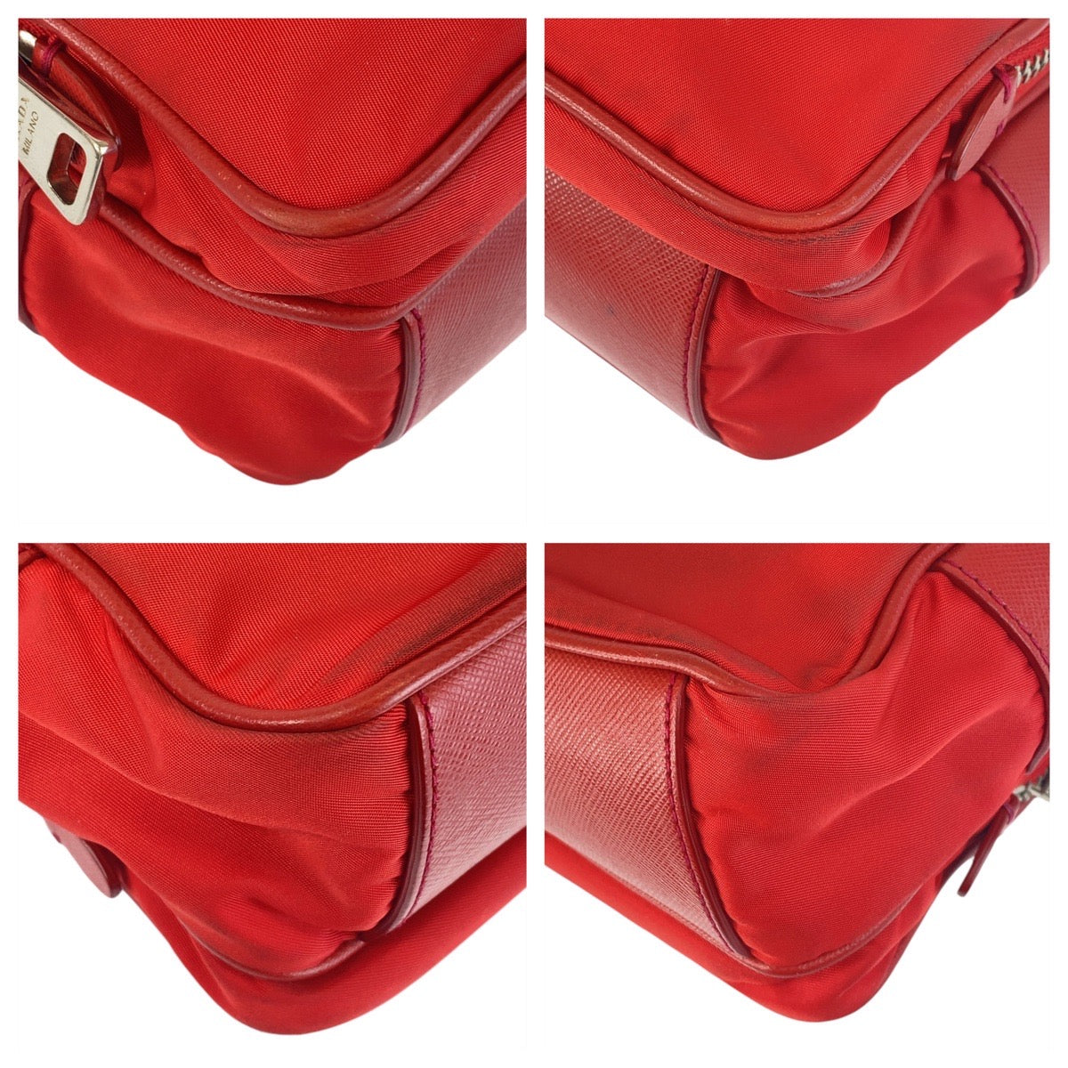 Prada Tessuto Saffiano Nylon Leather Shoulder Bag