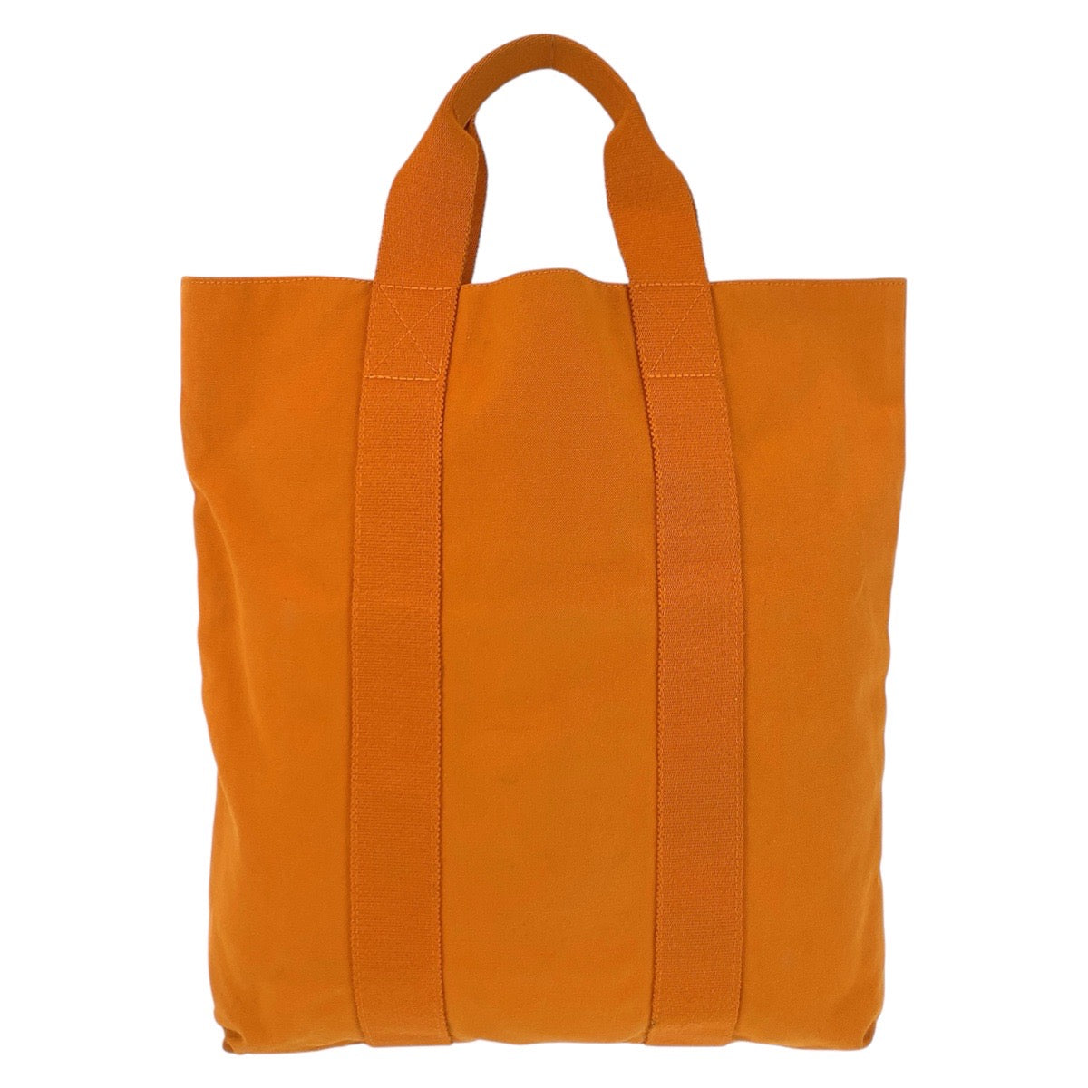HERMES Tote Bag canvas Orange Fool Toe Cabas French Festival